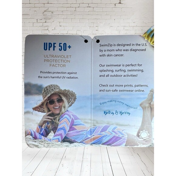 NWT Swimzip‎ Brand Swim Trunk Shorties, 3-6 Months. UPF 50+ Madras Mania - Picture 6 of 8